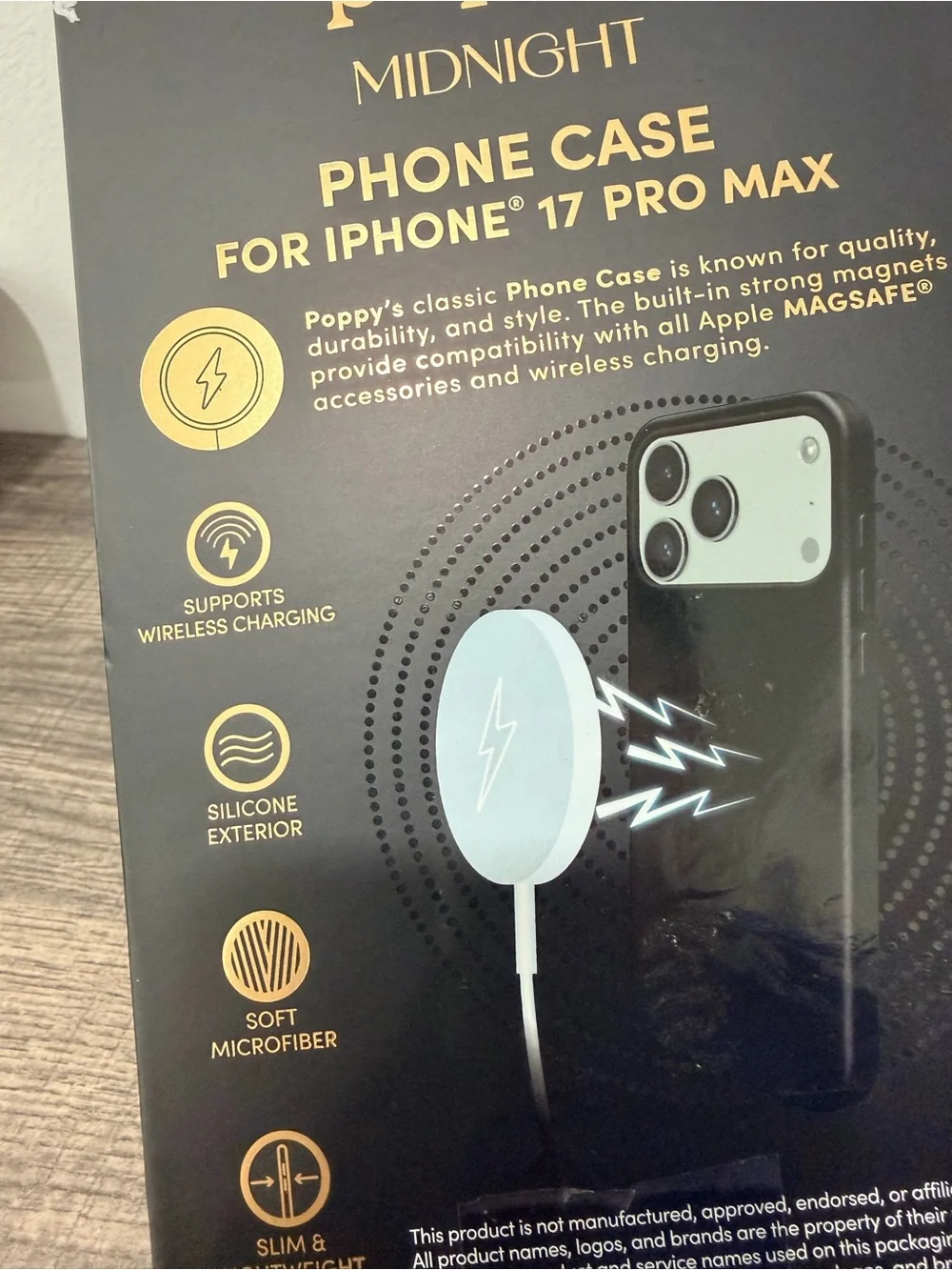 XO Poppy Midnight Black Case for IPhone 17 Pro Max MagSafe